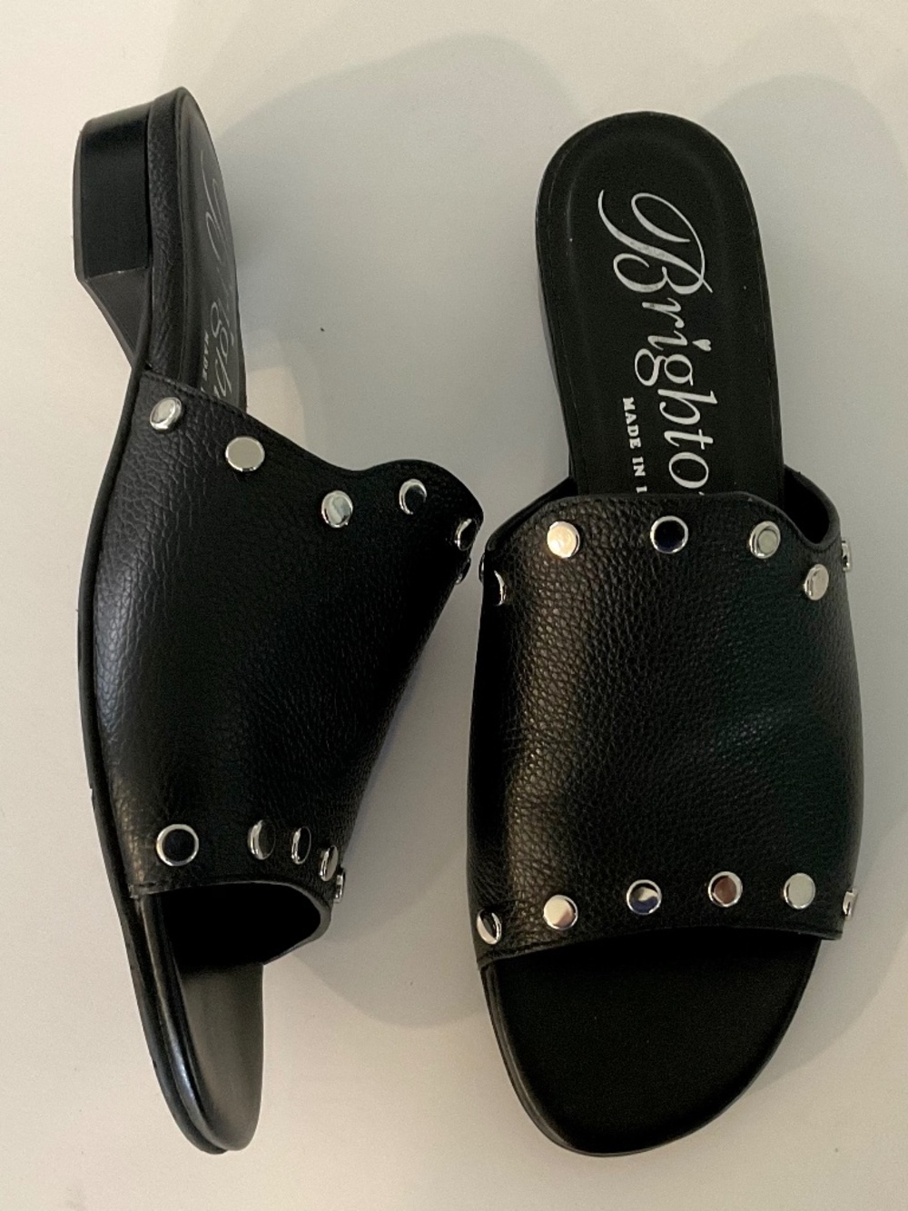BRIGHTON Night Studded Slide Sandal Black Size 7